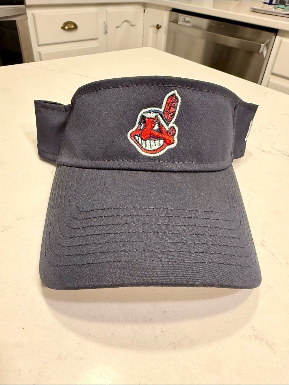 Cleveland Indians MLB Navy Visor with Chief Wahoo Patch